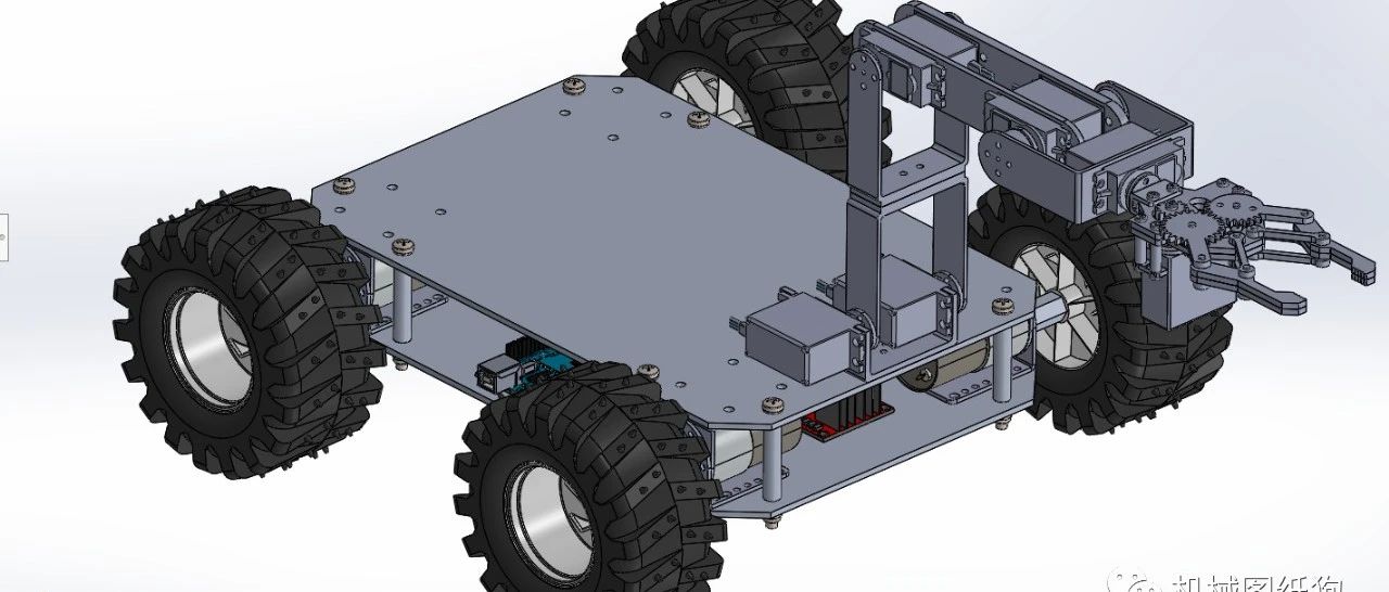 【机器人】四自由度移动机器人四轮小车3D图纸 STEP格式