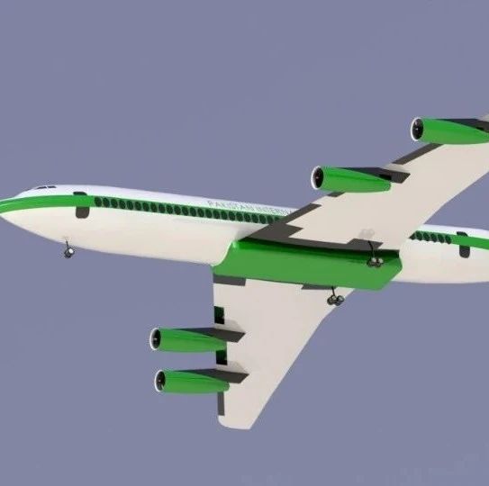 【飞行模型】波音707-300四发喷气客机模型3D图纸 Solidworks设计