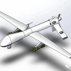 【飞行模型】捕食者无人机MQ1-Predator模型3D图纸 Solidworks设计