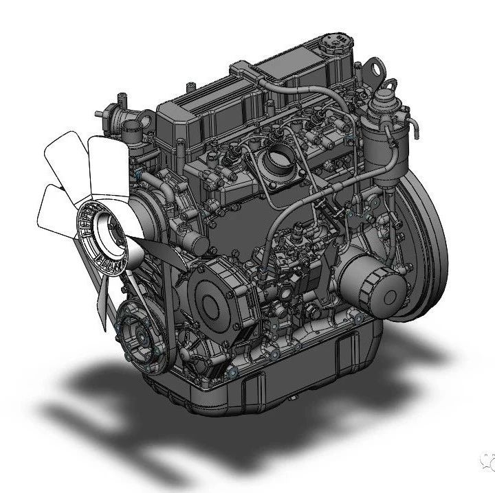 【发动机电机】mitsu-s4 4缸发动机模型3D图纸 Solidworks设计