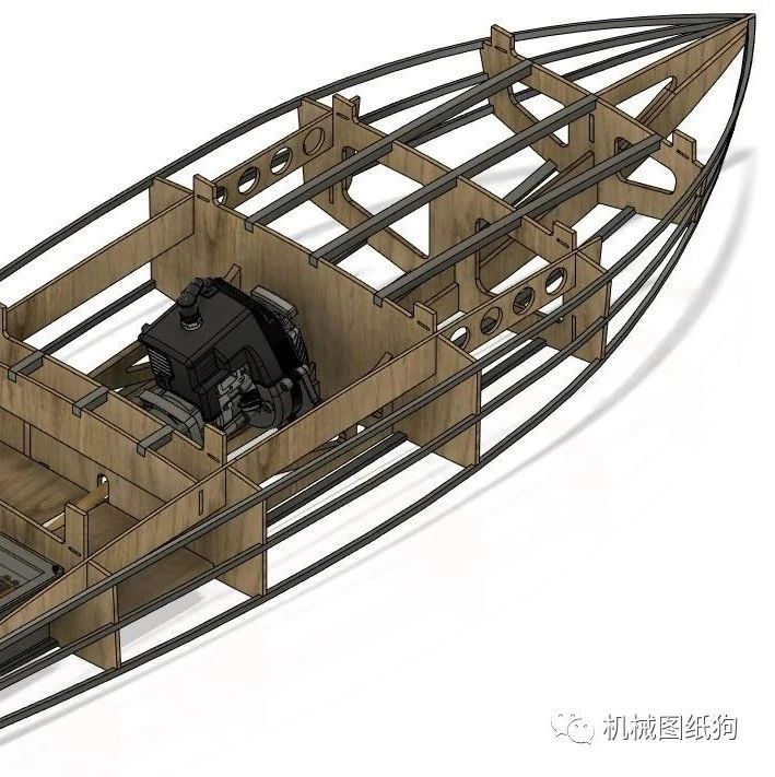 【海洋船舶】crackerbox RC遥控快艇模型框架3D图纸 STEP格式