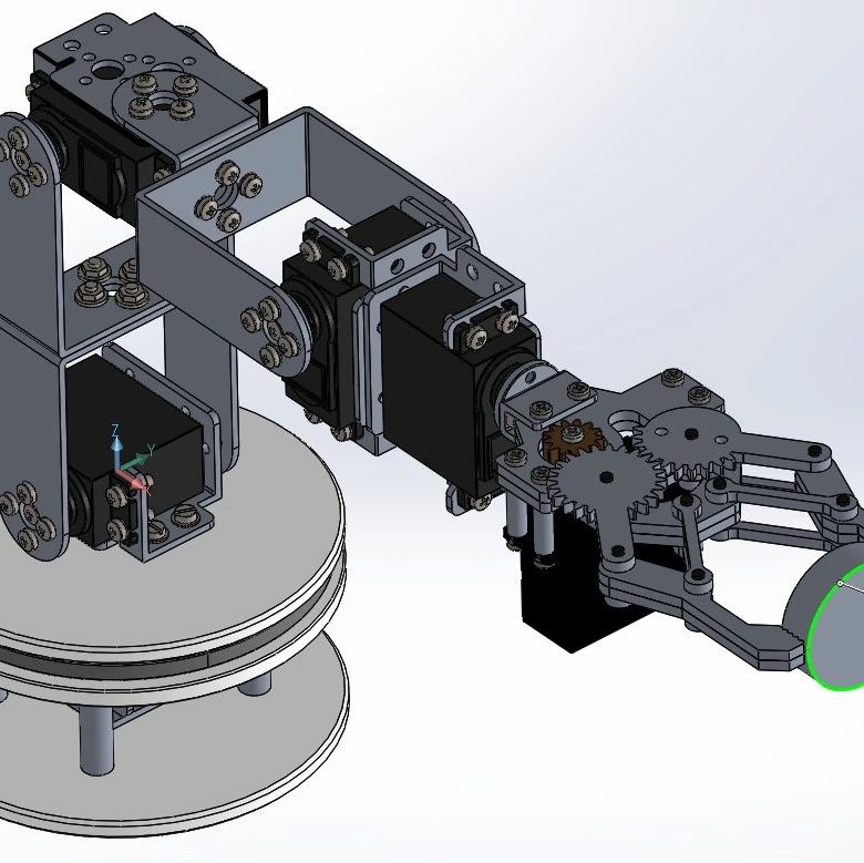 【机器人】5dof Robot revizie简易五自由度机械臂3D图纸 Solidworks设计