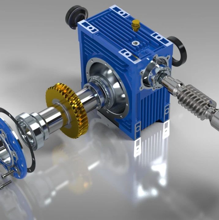 【差减变速器】Worm Gear Reducer蜗轮蜗杆减速电机3D图纸 Solidworks设计