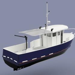 【海洋船舶】renko steel boat钢船快艇3D数模图纸 STEP格式