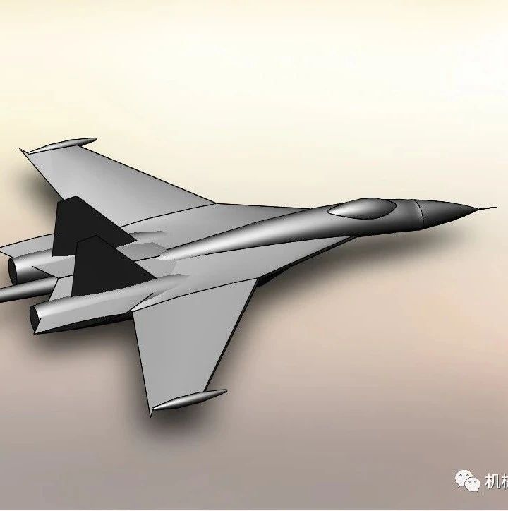 【飞行模型】苏37 SU-37战斗机简易模型3D图纸 Solidworks设计