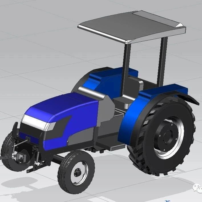 【农业机械】TT50驱动前置拖拉机模型3D图纸 IGS格式