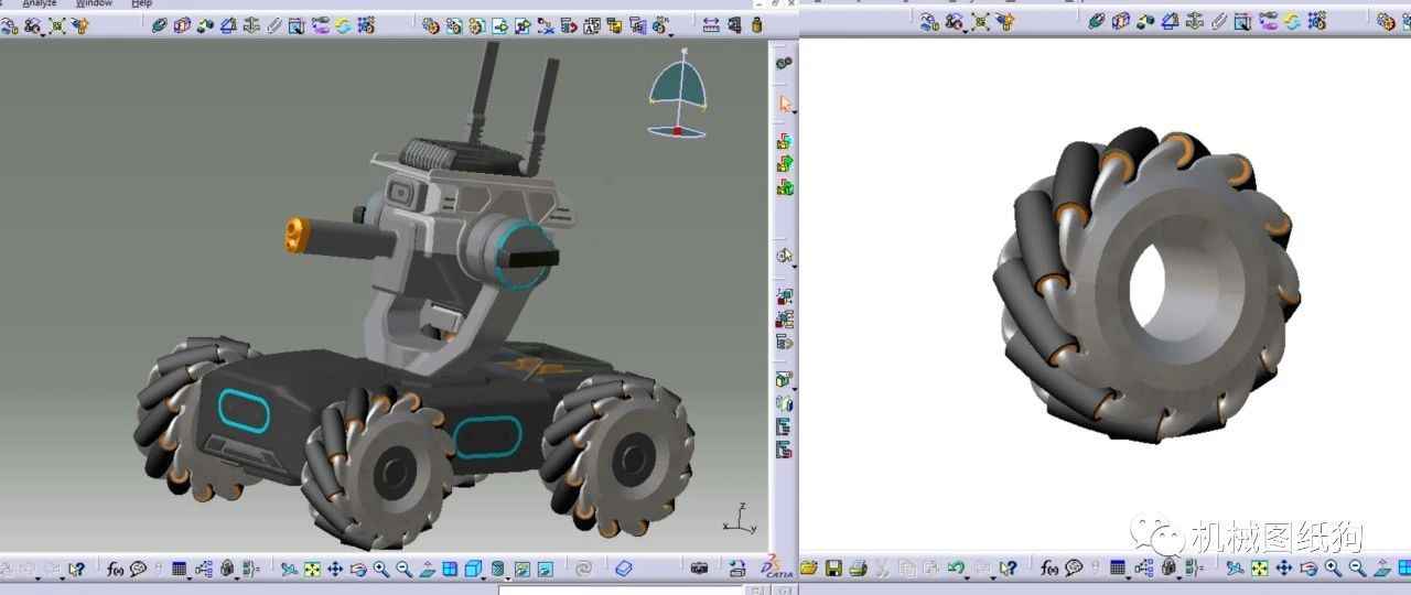 【机器人】DJI机甲大师Robomaster S1造型简易模型3D图纸 CATIA设计