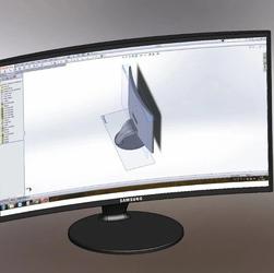 【工程机械】Samsung曲面屏显示器简易模型3D图纸  附STEP IGS