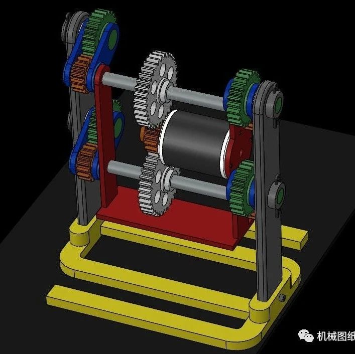 【精巧机构】行走的齿轮机构3D图纸 Sollidworks设计 附多种格式