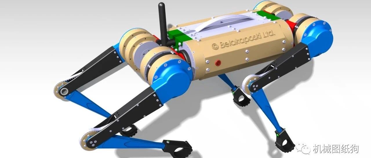 【机器人】cheetah remo四足机器狗模型3D图纸 IGS格式