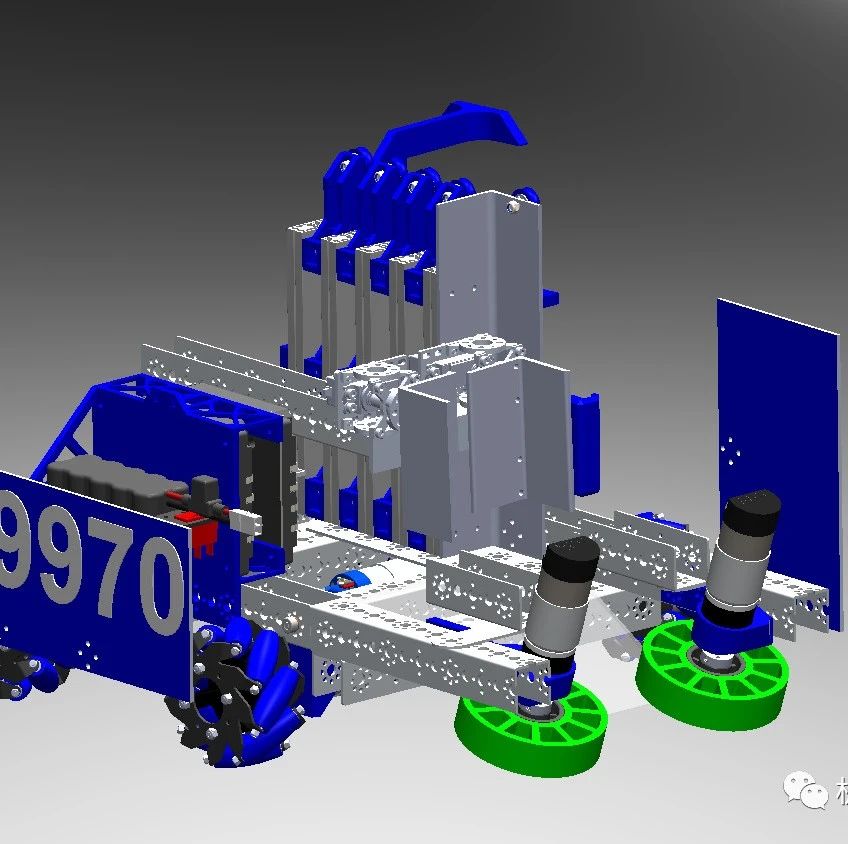 【机器人】skystone 2019 9970号麦克纳姆轮机器人车3D图纸 step