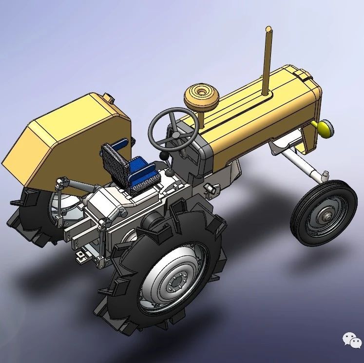 【农业机械】TRACTOR简易拖拉机模型3D图纸 Solidworks设计