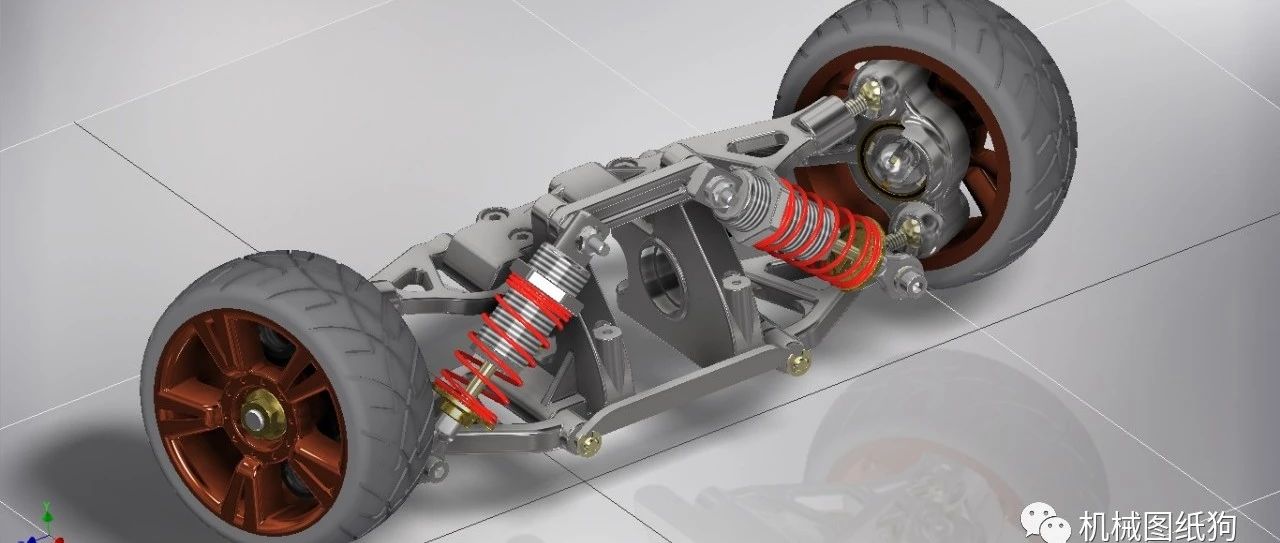 【RC遥控车】双横臂RC模型车悬架3D图纸 INVENTOR设计