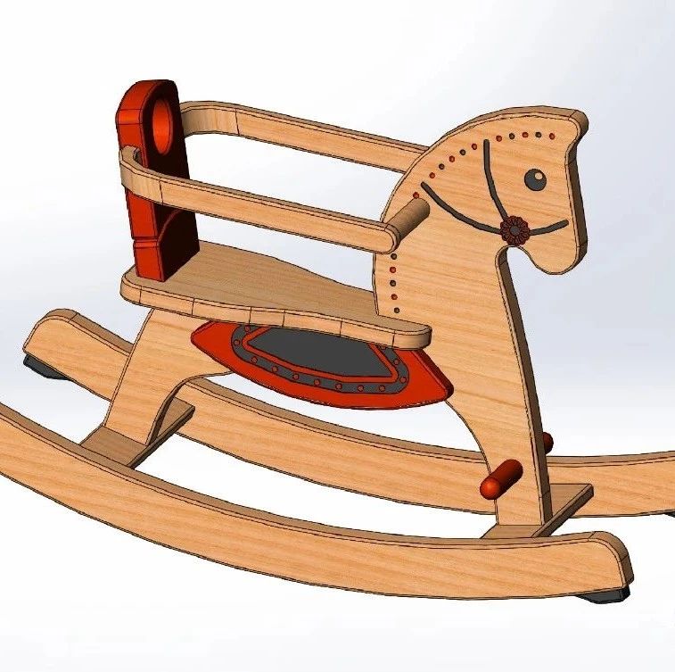 【生活艺术】rocking horse儿童摇摇木马简易模型3D图纸  STEP