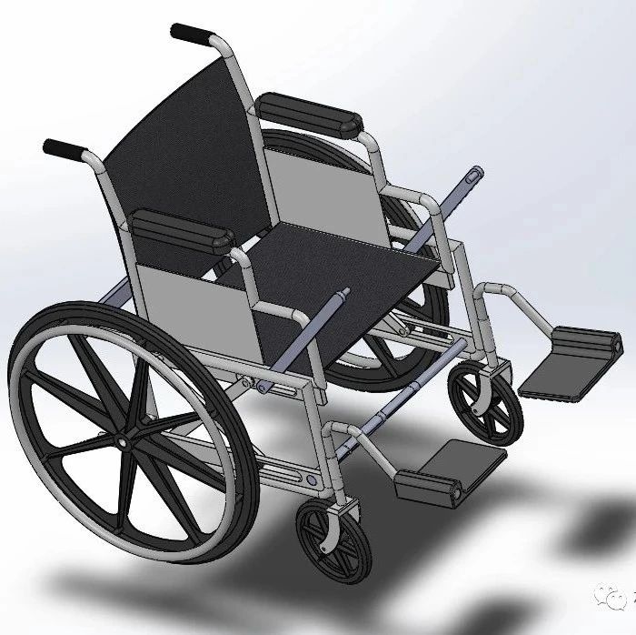 【工程机械】foldable wheelchair折叠轮椅简易模型3D图纸 