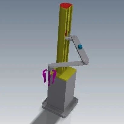 【机器人】cylindrical arm柱坐标系机械臂简易模型3D图纸 STP IGS x_t格式