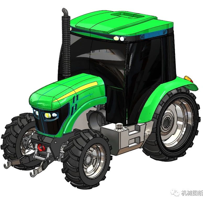 【农业机械】约翰迪尔(John Deere)拖拉机模型3D图纸 Solidworks设计