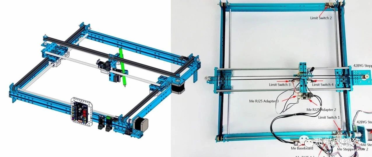 【机器人】xy plotter 二轴绘图仪教育机器人3D图纸 STEP格式