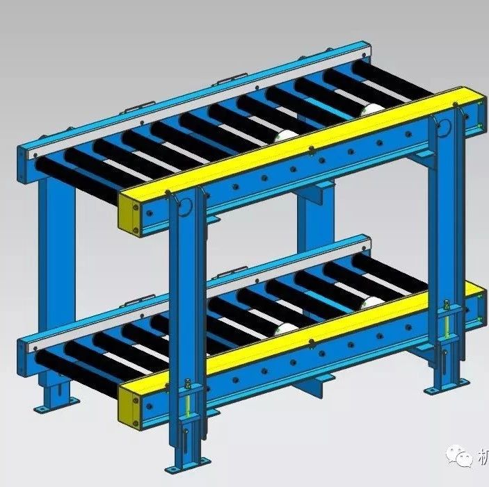 【工程机械】重型滚筒输送机3D数模图纸 UG设计