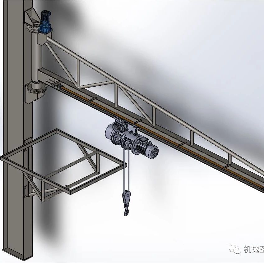 【工程机械】jib-crane臂式起重机吊机3D图纸 Solidworks设计 附STEP