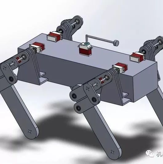 【机器人】Quadruped Robot Dog简易四足机器狗结构3D图纸 STEP格式