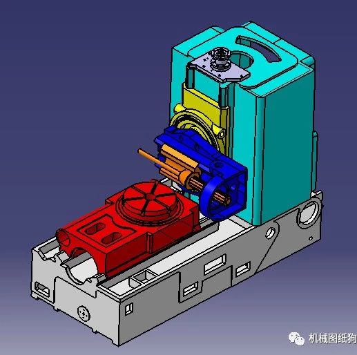 【工程机械】6-axis 6轴CNC机床核心结构3D图纸 STEP格式
