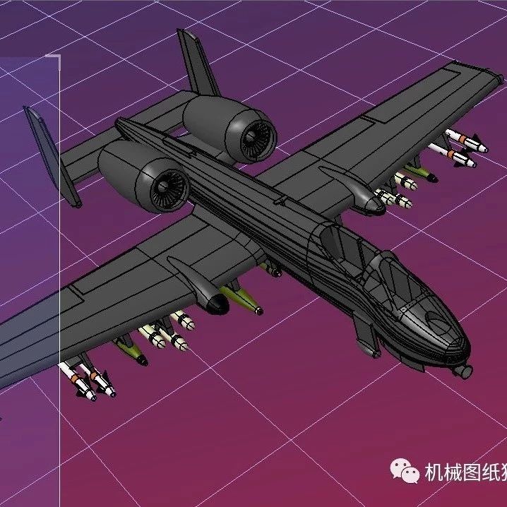 【飞行模型】A-10 thunderbolt ii战斗机模型3D图纸 CATIA设计 