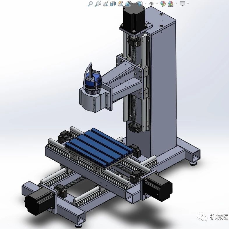 【工程机械】desk cnc桌面台式数控机床3D数模图纸 Solidworks设计