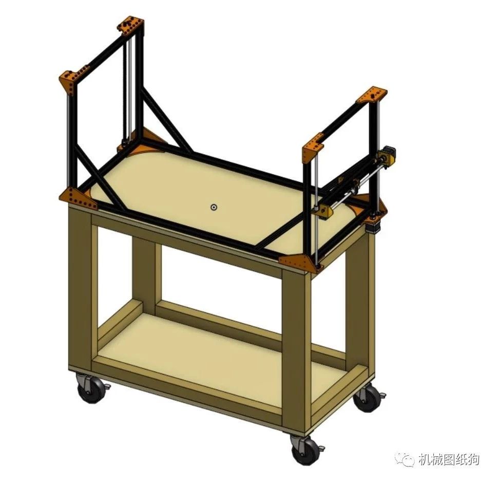 【工程机械】cnc hotwire cutter数控热线切割机框架结构3D图纸 STEP格式