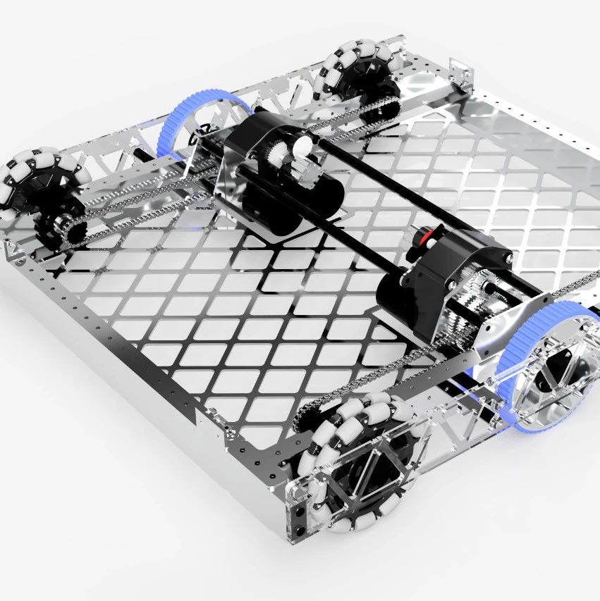 【机器人】FRC 3324号万向轮机器人车底盘3D图纸 STEP格式