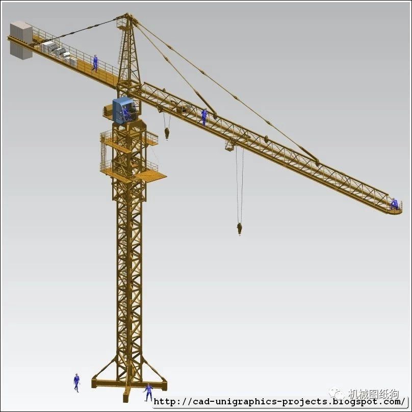 【工程机械】tower crane塔吊塔机塔式起重机3D数模图纸 UG设计 附STP