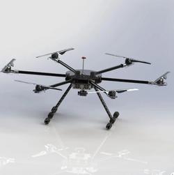 【飞行模型】surveillance简易六轴无人机3D数模图纸 IGS格式