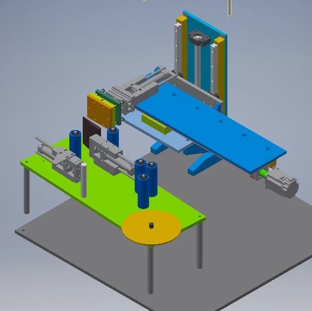 【非标数模】2轴贴标签机构3D图纸 STP格式