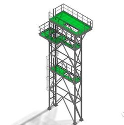 【工程机械】norian tower钢结构多层平台支架3D数模图纸 STP格式