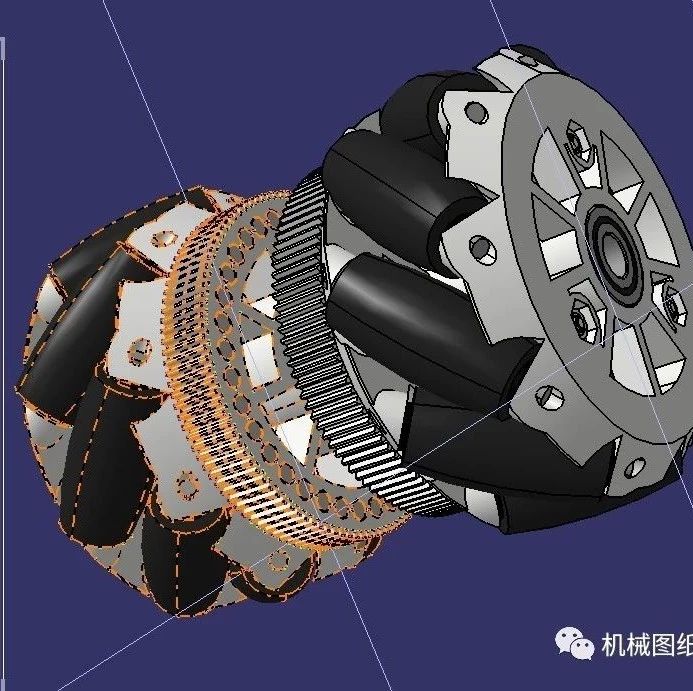 【工程机械】mecanum wheels一对麦克纳姆轮3D数模图纸 STEP格式