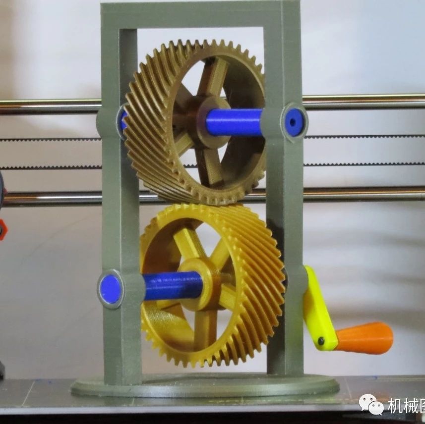 【3D打印】helical gears斜齿轮传动机构3D打印图纸 STL格式