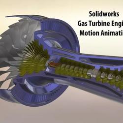 【发动机电机】Gas Turbine Engine燃气轮机发动机概念模型3D图纸 