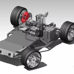 【汽车轿车】氢动力汽车底盘模型3D图纸 STP格式