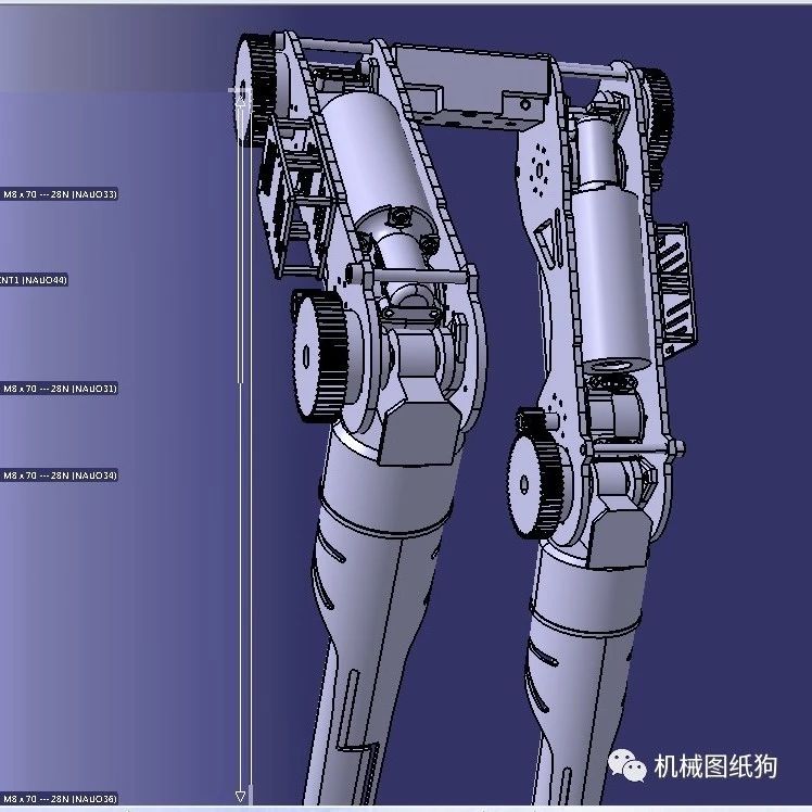【机器人】Stinger人形机器人机械腿结构3D图纸 STEP格式