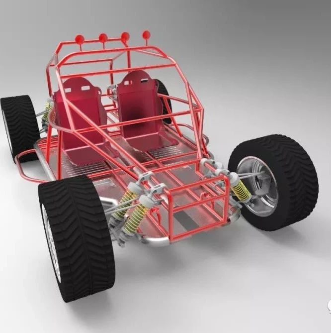 【卡丁赛车】buggy car钢管车模型3D图纸 CATIA Solidwokrs设计 STEP