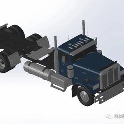 【工程机械】freightliner货运卡车模型3D图纸 Solidworks设计 附IGES格式