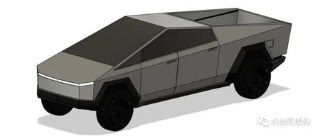 【汽车轿车】Tesla Cybertruck特斯拉电动皮卡模型3D图纸 STEP格式
