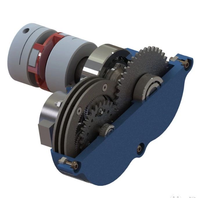 【差减变速器】planetary gear setup行星齿轮传动箱3D图纸 STP格式