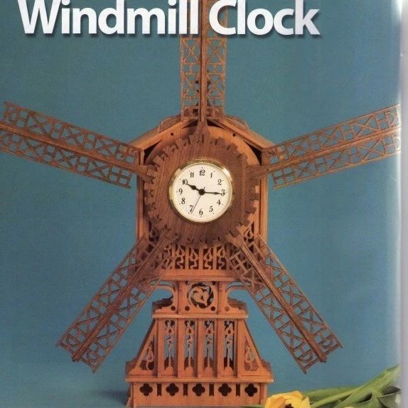 【生活艺术】windmill clock风车钟拼装立体模型平面图纸 dxf格式