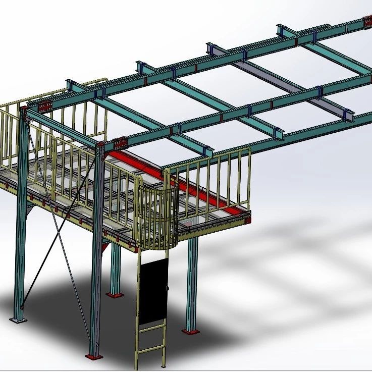 【工程机械】Deck JIG WAT钢结构平台3D图纸 Solidworks设计