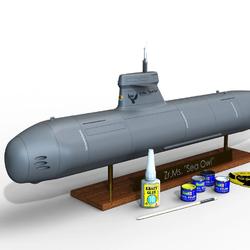 【海洋船舶】MS SeaOwl潜艇摆件模型3D图纸 Solidworks设计