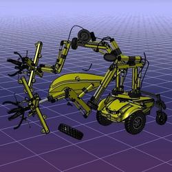 【机器人】四爪机械臂机器人3D数模图纸 STP格式