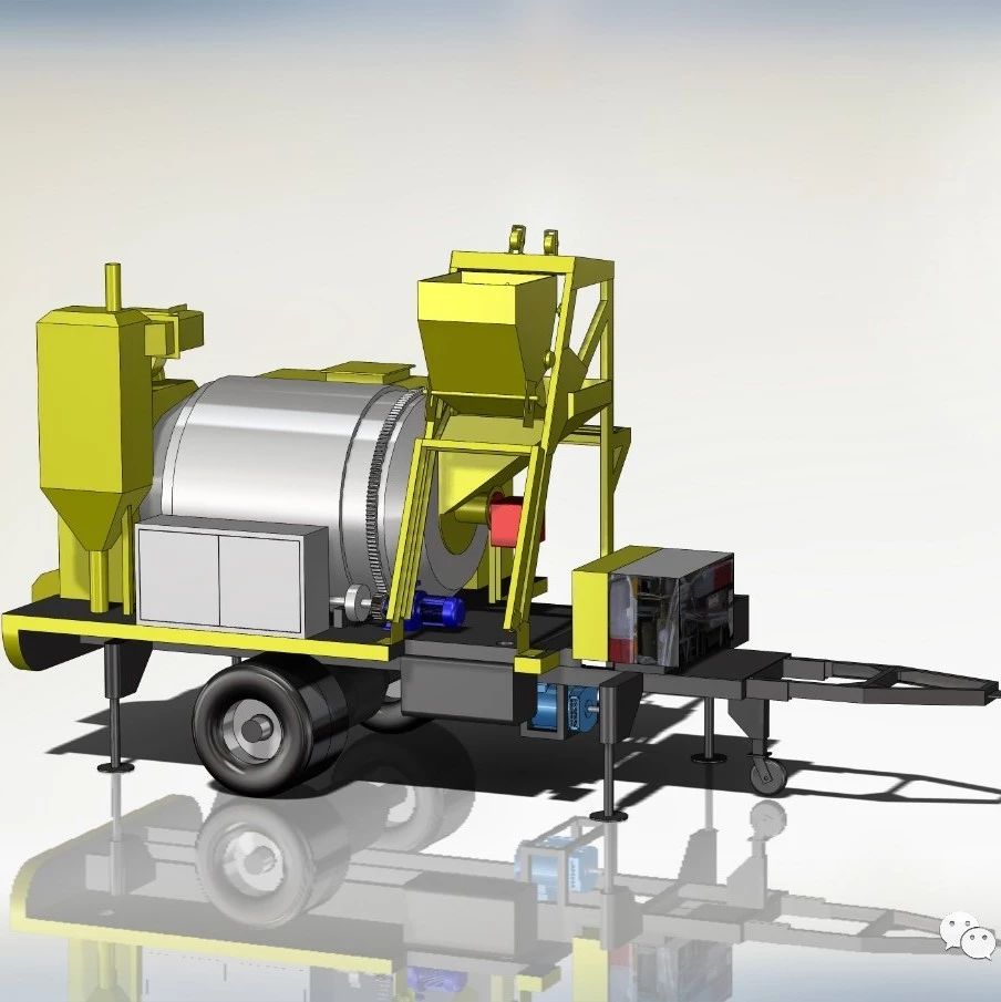【工程机械】可移动小型沥青制造机3D数模图纸 Solidworks设计