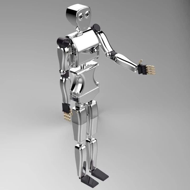 【机器人】简易人形机器人造型结构3D图纸 Solidworks设计