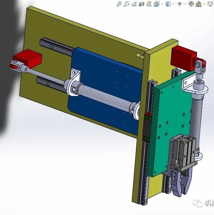 【非标数模】气动部件传动机构3D图纸 Solidworks设计